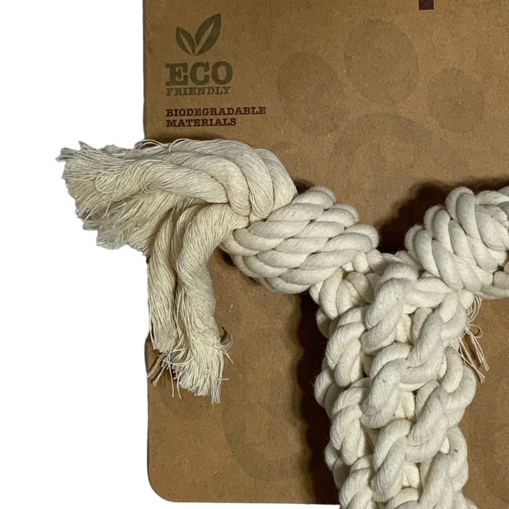Natural Pet Rope Dog Toy Heavy Duty Fetch Tug Bone Made with Natural Materials